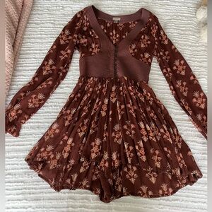 Urban Outfitters Brown Floral Romper